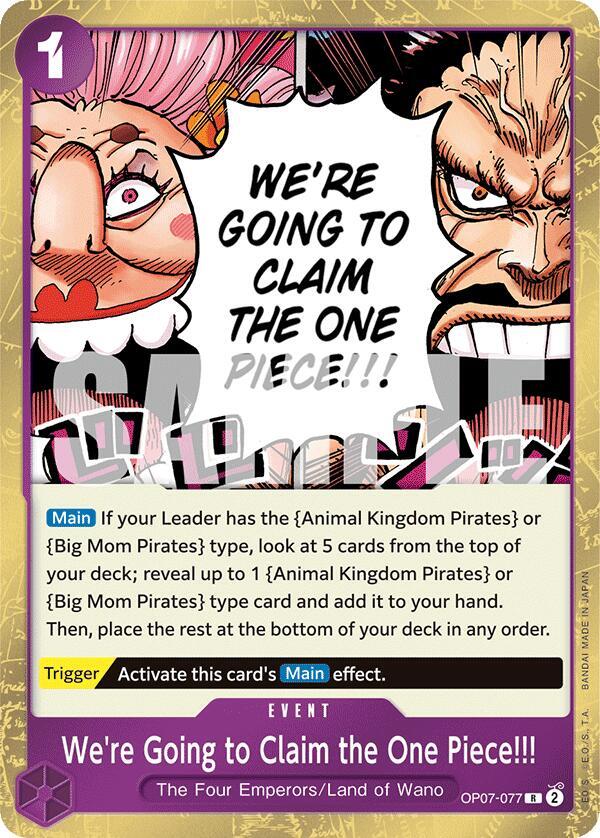 We're Going to Claim the One Piece!!! OP07-077 R Foil