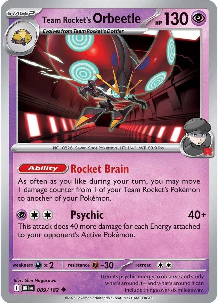 Team Rocket's Orbeetle DRI 089/182 Uncommon