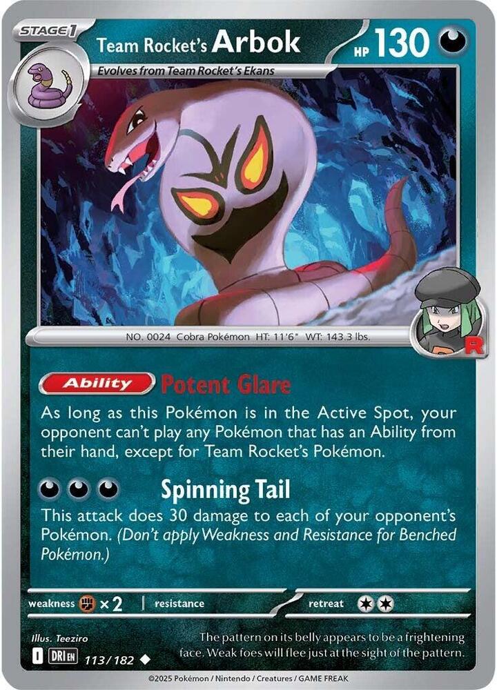 Team Rocket's Arbok DRI 113/182 Uncommon