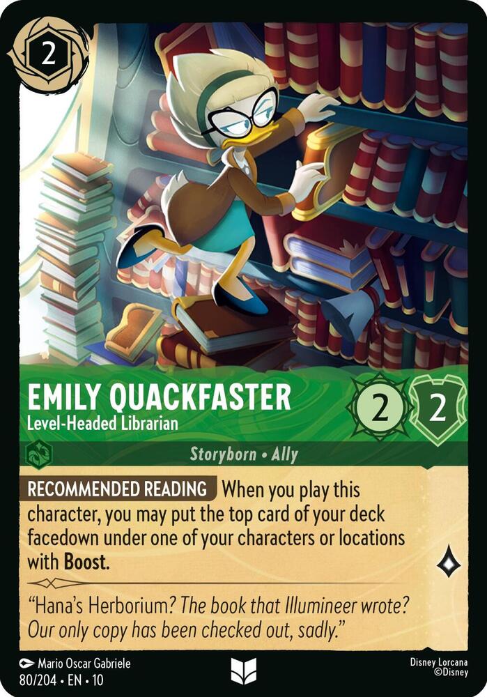 Emily Quackfaster Level Headed Librarian 80/204 Uncommon