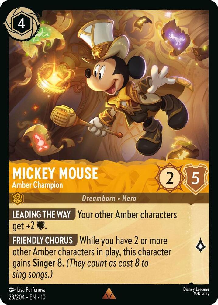Mickey Mouse Amber Champion 23/204 Rare
