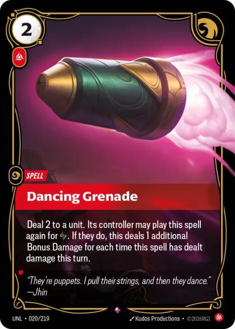 Dancing Grenade UNL 020/219 Rare