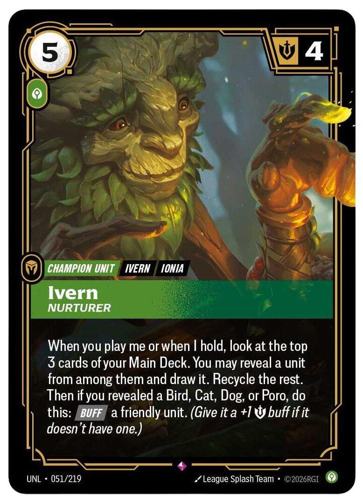 Ivern - Nurturer UNL 051/219 Rare