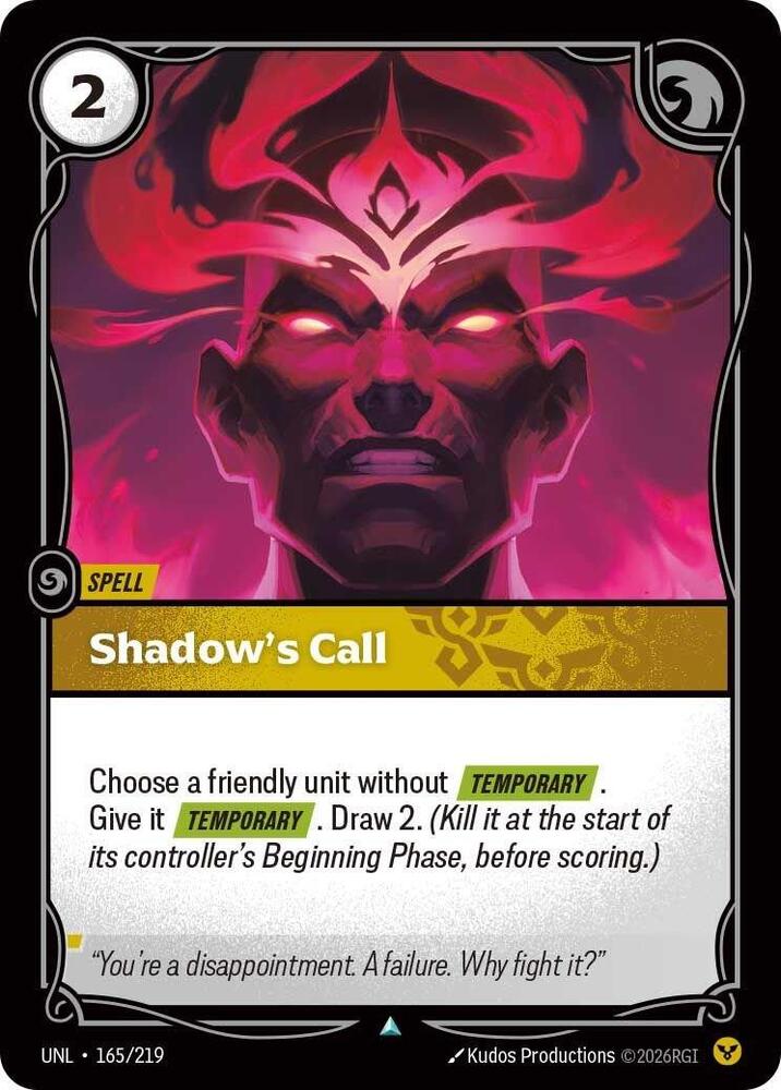 Shadow's Call UNL 165/219 Uncommon