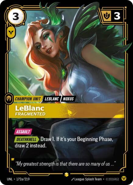 LeBlanc - Fragmented (Alternate Art) UNL 172a/219 Showcase