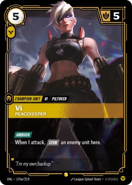 Vi - Peacekeeper (Alternate Art) UNL 176a/219 Showcase