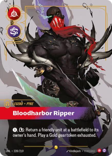Pyke - Bloodharbor Ripper (Overnumbered) UNL 228/219 Showcase