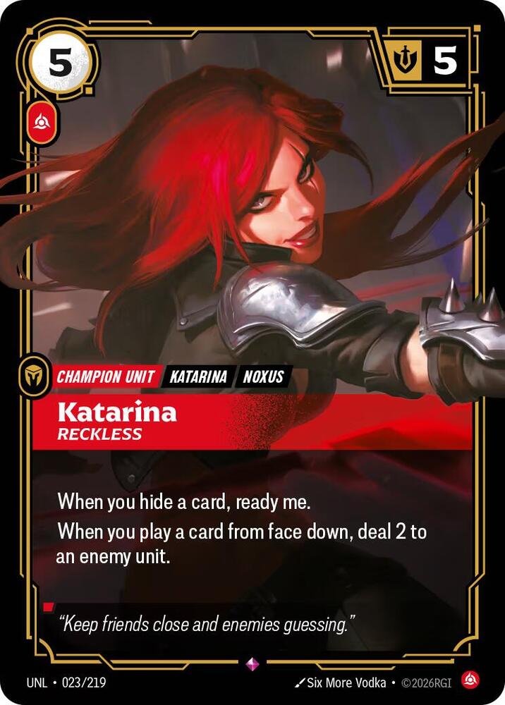 Katarina - Reckless UNL 023/219 Rare