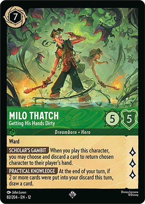 Milo Thatch - Getting His Hands Dirty 82/204 Super Rare Wilds Unknown NM