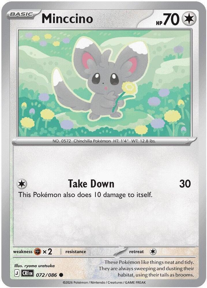 Minccino CRI 072/086 Common Reverse Holo