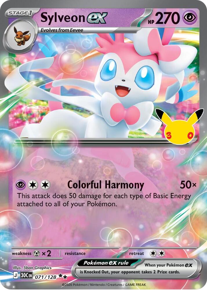 Sylveon ex 30C 071/128 Double Rare
