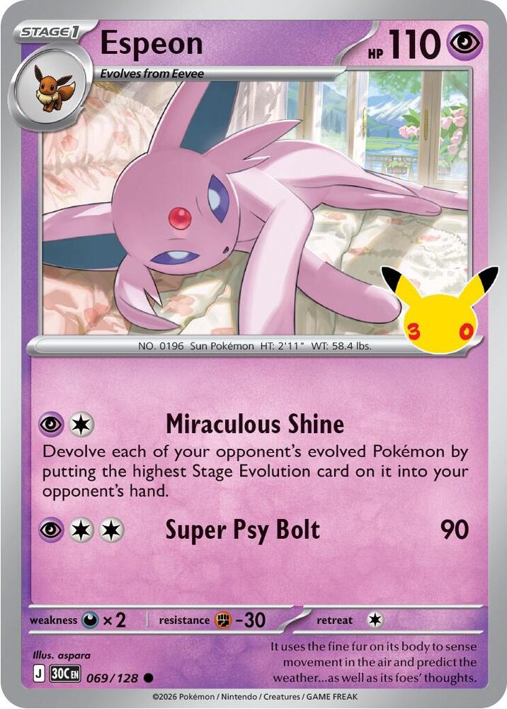 Espeon 30C 069/128 Common