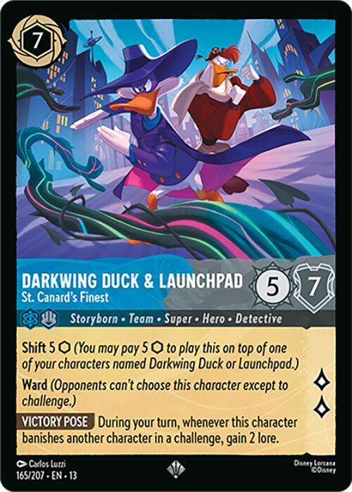 Darkwing Duck & Launchpad - St. Canard's Finest 13 165/207 Super Rare