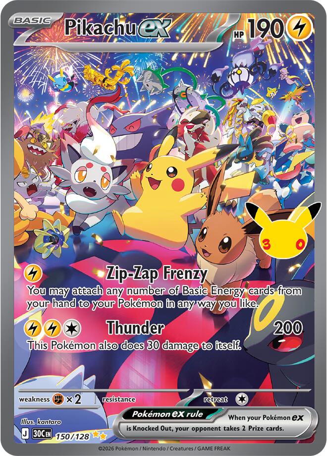 Pikachu ex 30C 150/128 Special Illustration Rare