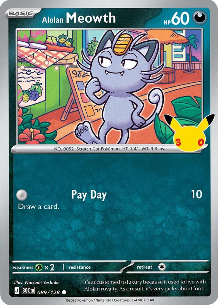 Alolan Meowth 30C 089/128 Common