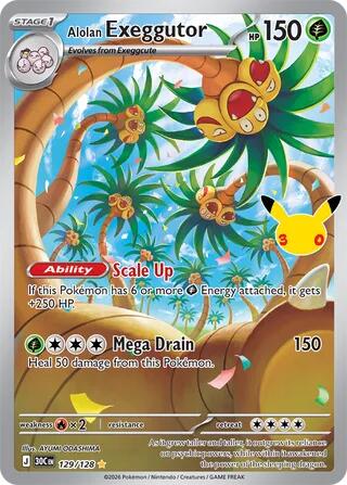 Alolan Exeggutor 30C 129/128 Illustration Rare Holo