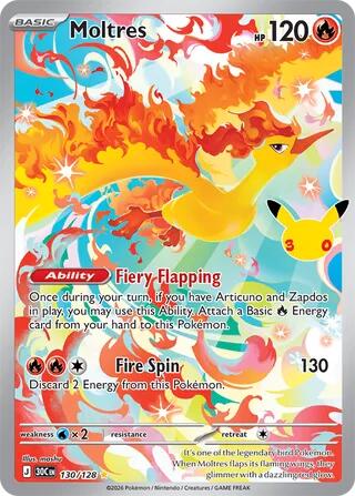Moltres 30C 130/128 Illustration Rare Holo