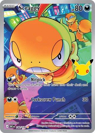 Scraggy 30C 140/128 Illustration Rare Holo