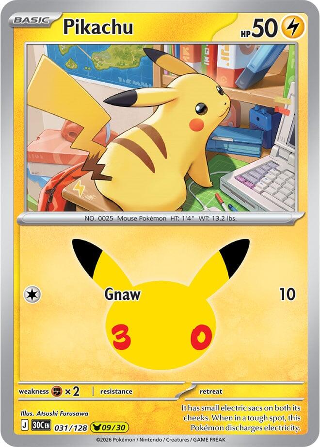Pikachu 30C 031/128 Pikachu Rare Holo