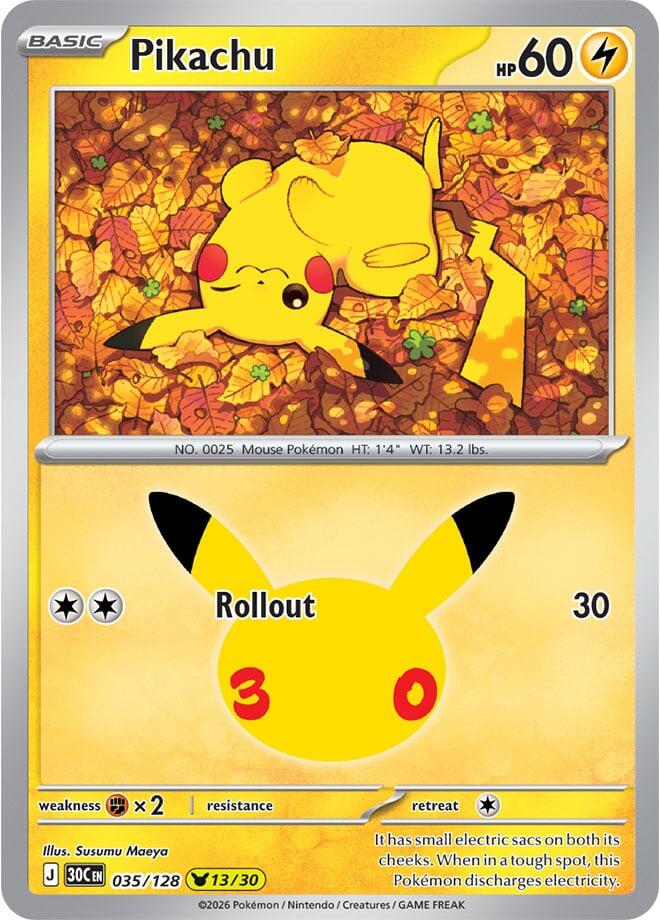 Pikachu 30C 035/128 Pikachu Rare Holo