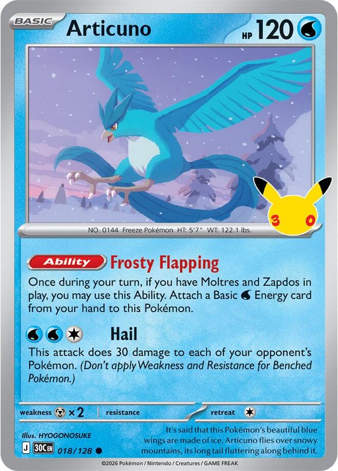 Articuno 30C 018/128 Common Holo