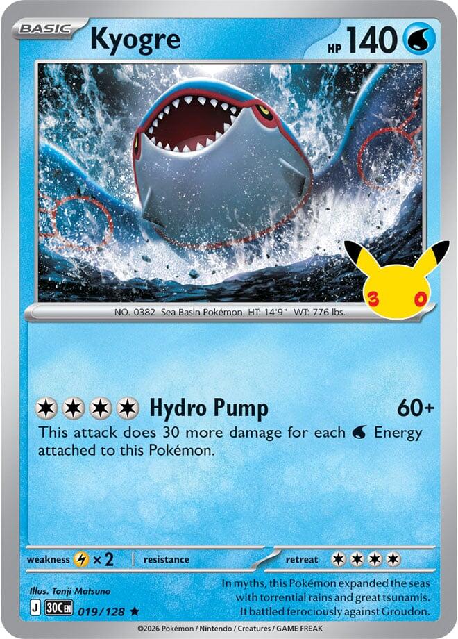 Kyogre 30C 019/128 Rare Holo