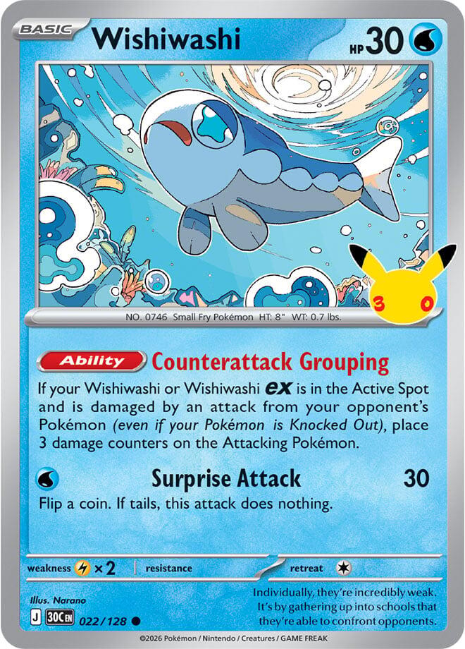 Wishiwashi 30C 022/128 Common Holo
