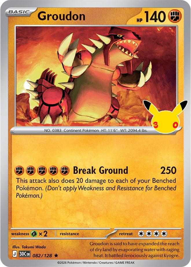 Groudon 30C 082/128 Rare Holo