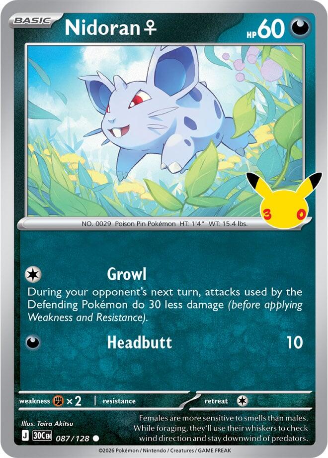 Nidoran F 30C 087/128 Common Holo