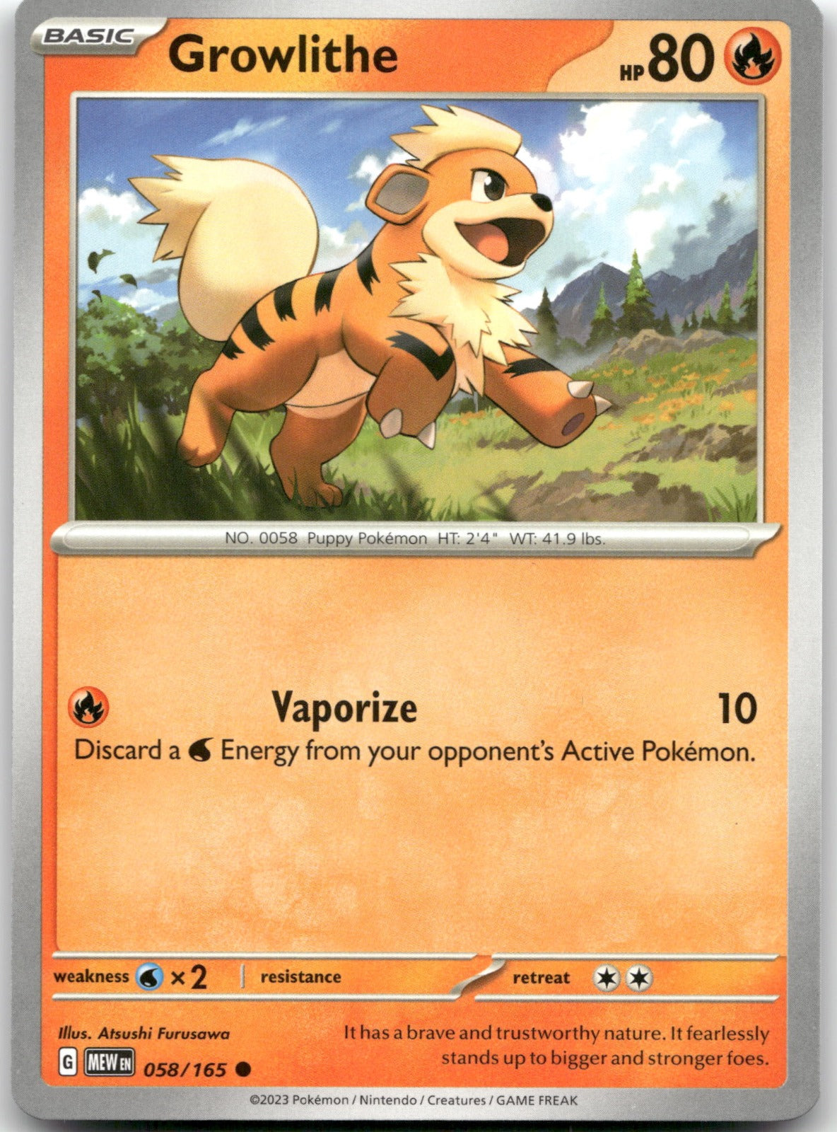 Growlithe MEW 058/165 Common