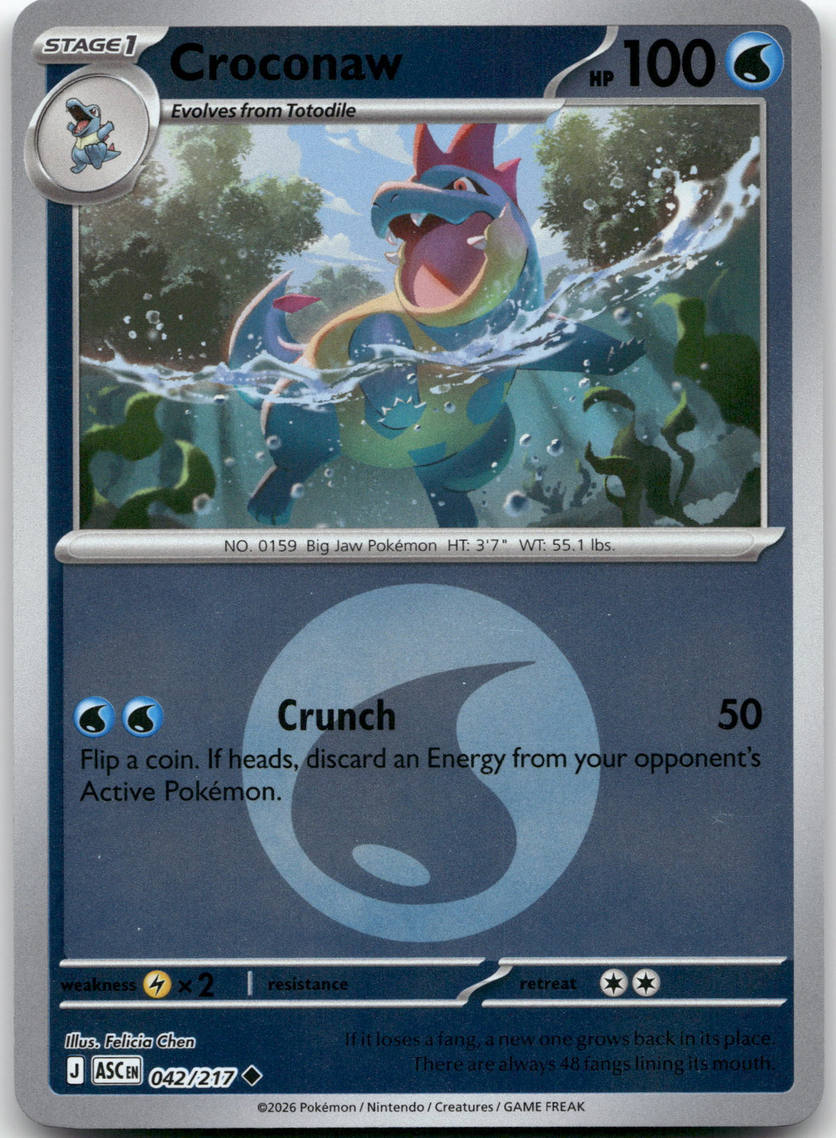 Croconaw (Energy Symbol Pattern) ASC 042/217 Uncommon Reverse Holo