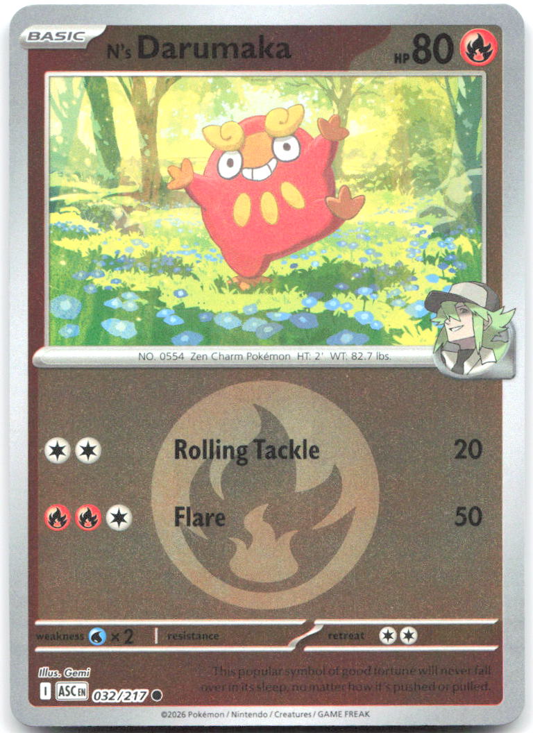 N's Darumaka (Energy Symbol Pattern) ASC 032/217 Common Reverse Holo