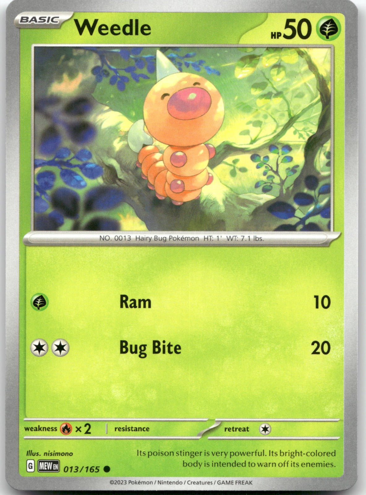 Weedle MEW 013/165 Common