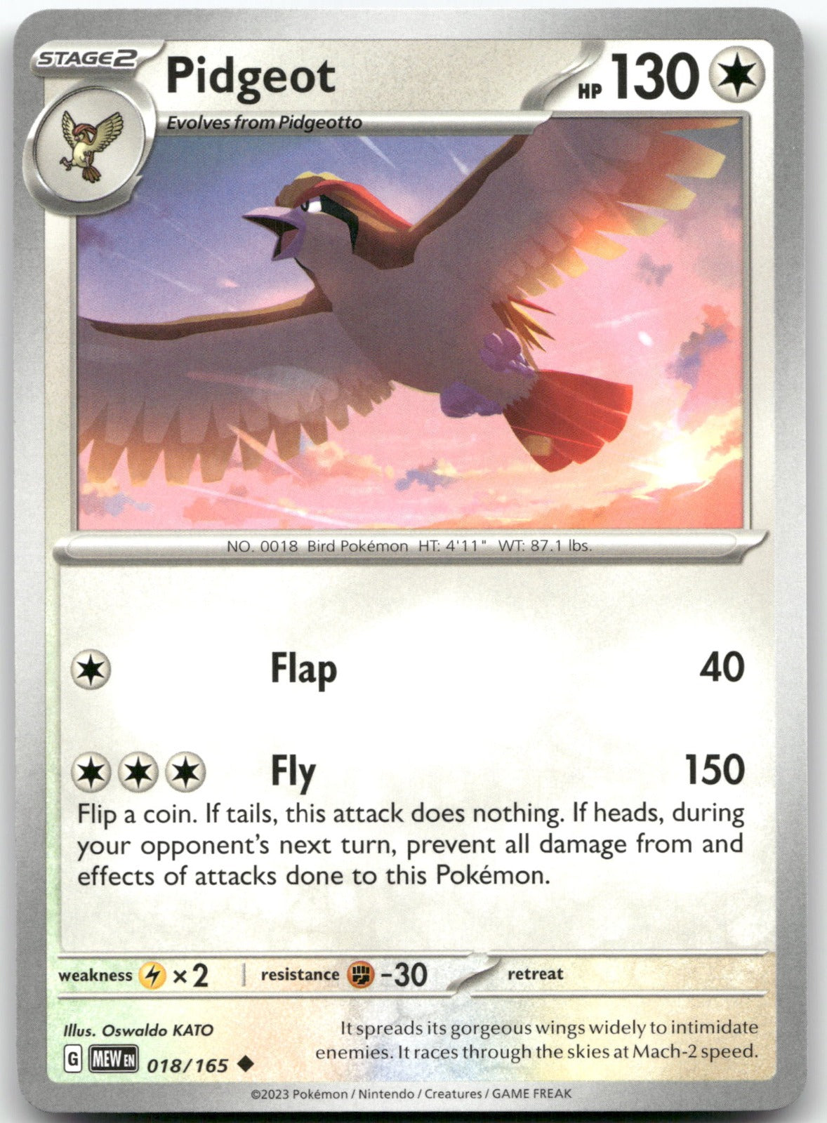 Pidgeot MEW 018/165 Uncommon