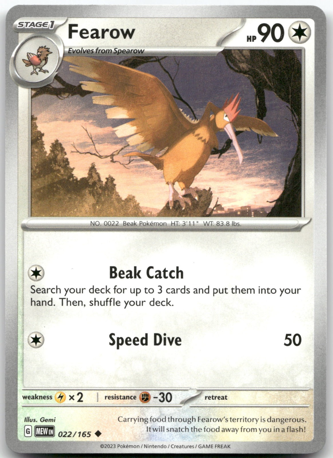 Fearow MEW 022/165 Uncommon