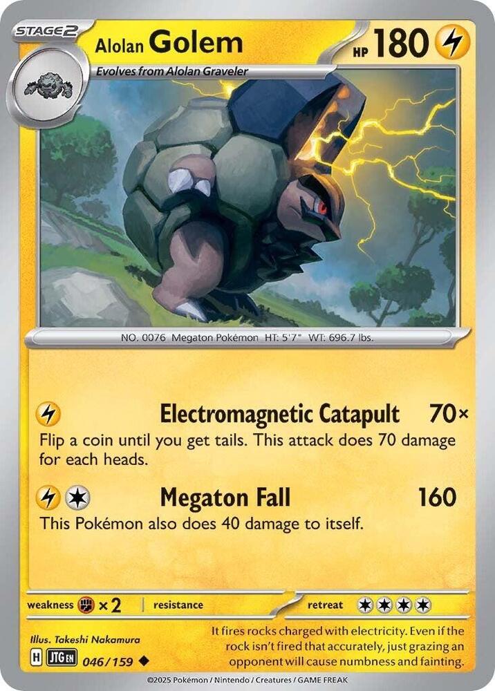 Alolan Golem JTG 046/159 Uncommon