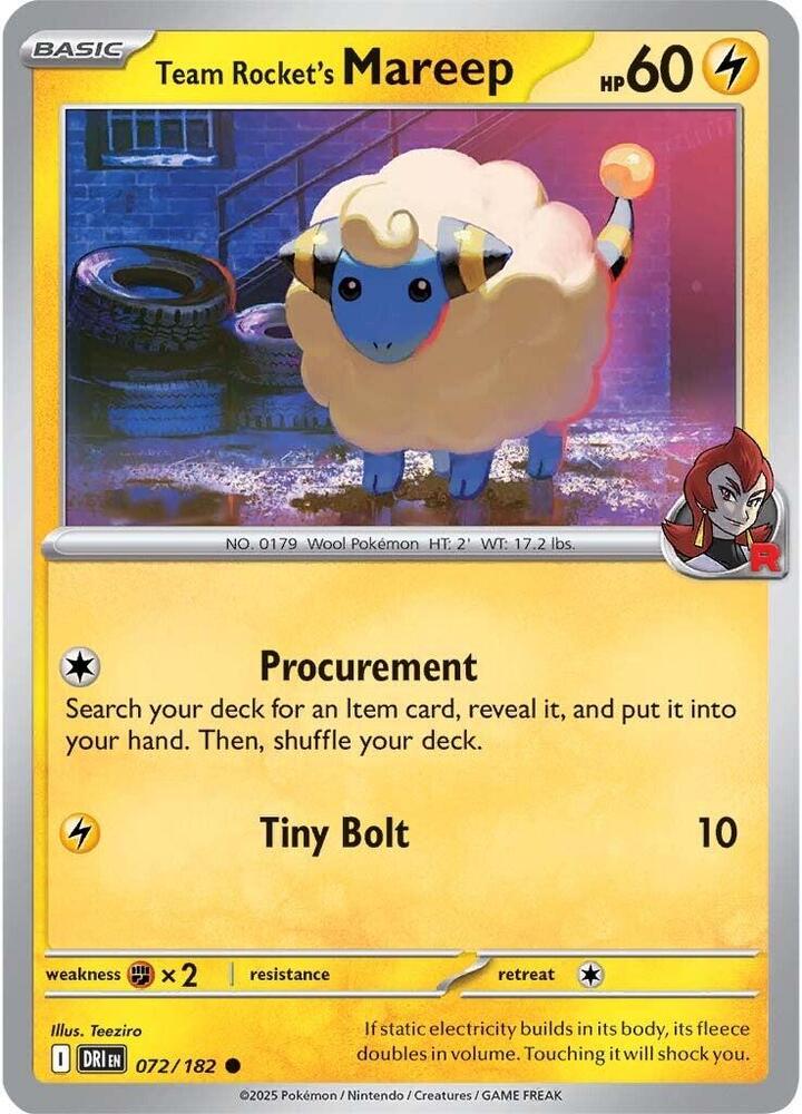 Team Rocket's Mareep DRI 072/182 Common