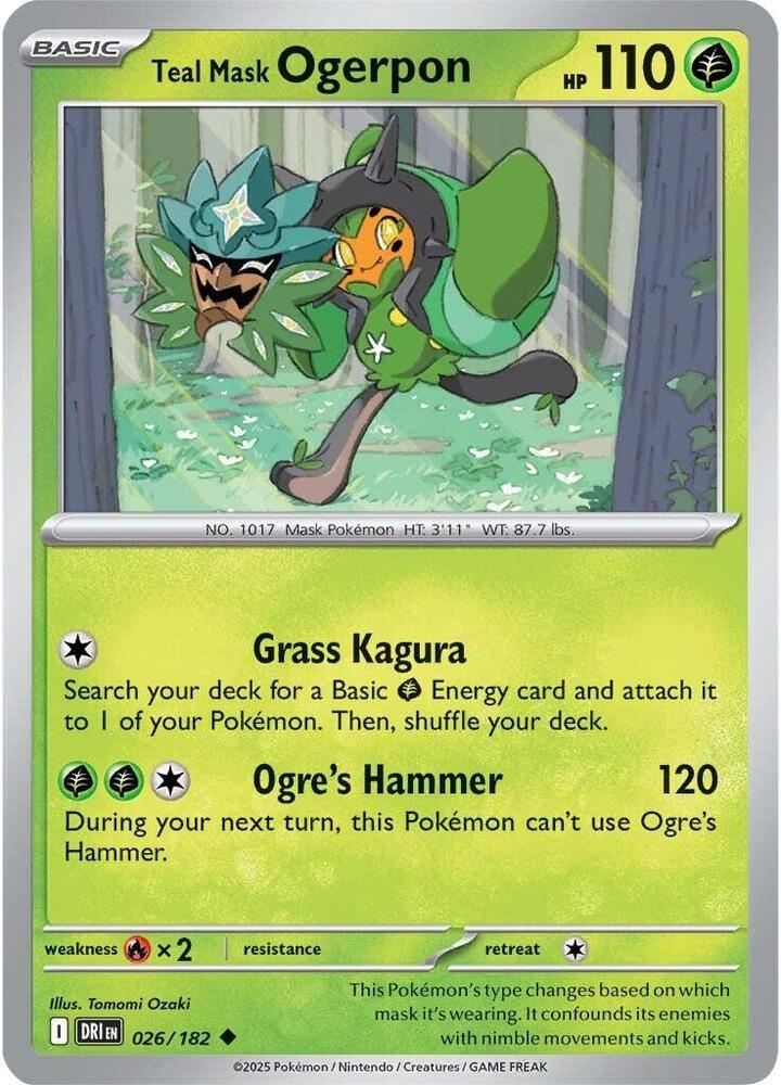 Teal Mask Ogerpon DRI 026/182 Uncommon