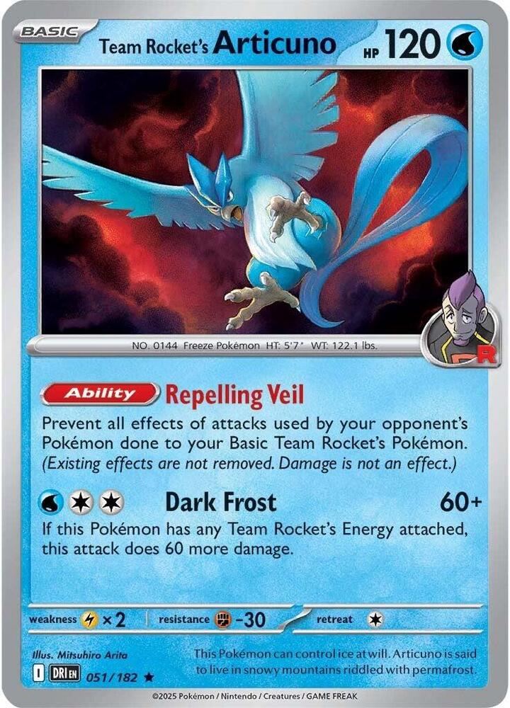 Team Rocket's Articuno DRI 051/182 Rare Holo