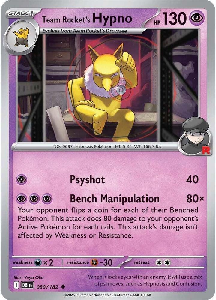 Team Rocket's Hypno DRI 080/182 Uncommon