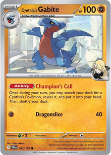 Cynthia's Gabite DRI 103/182 Common