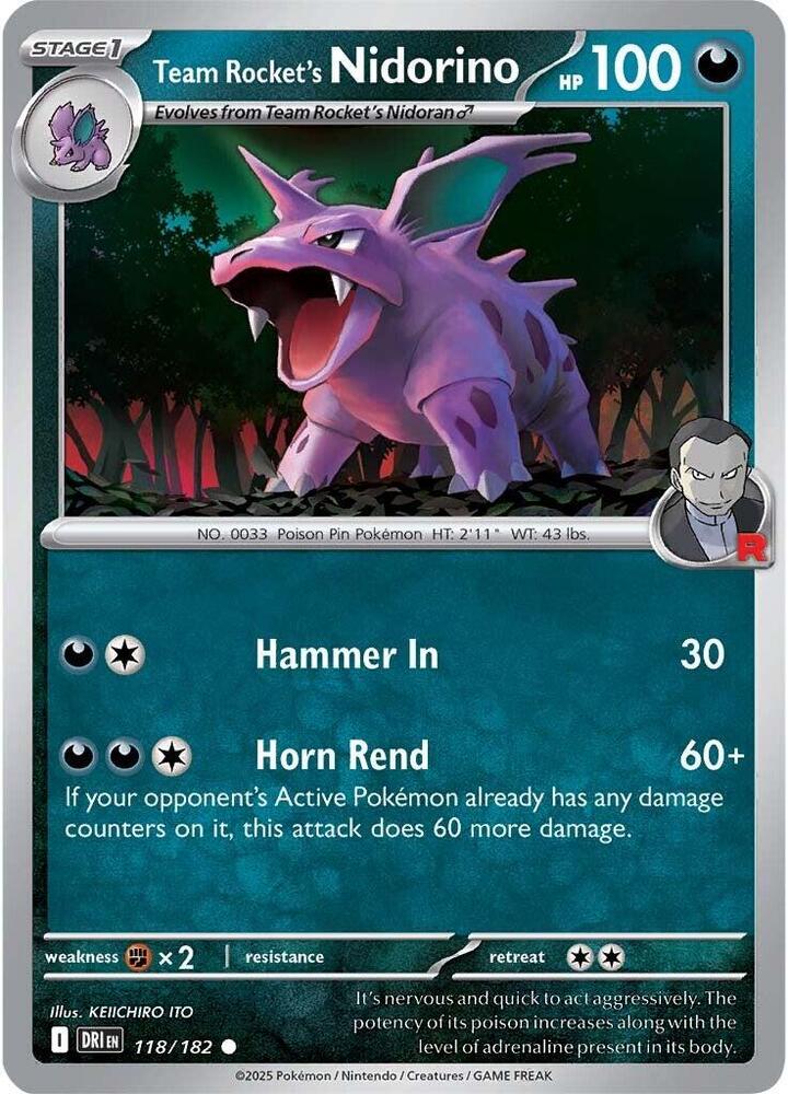 Team Rocket's Nidorino DRI 118/182 Common