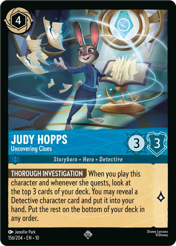 Judy Hopps Uncovering Clues 156/204 Super Rare