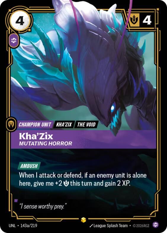Kha'Zix - Mutating Horror (Alternate Art) UNL 143a/219 Showcase