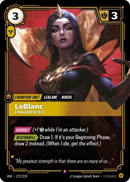 LeBlanc - Fragmented UNL 172/219 Rare