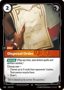 Disposal Order UNL 103/219 Uncommon