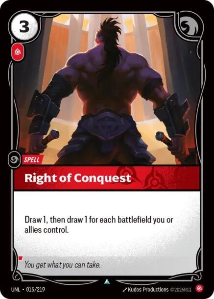 Right of Conquest UNL 015/219 Uncommon