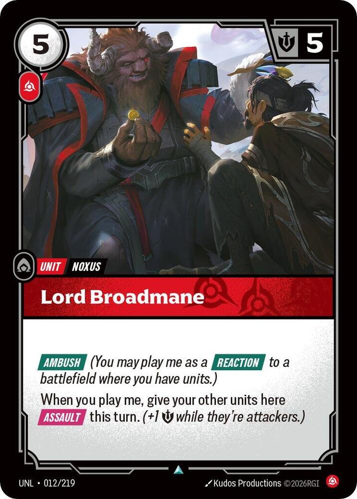 Lord Broadmane UNL 012/219 Uncommon
