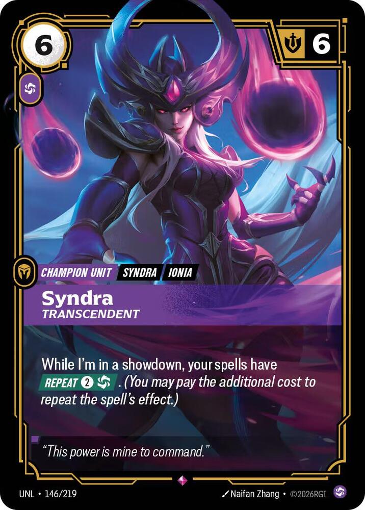 Syndra - Transcendent UNL 146/219 Rare