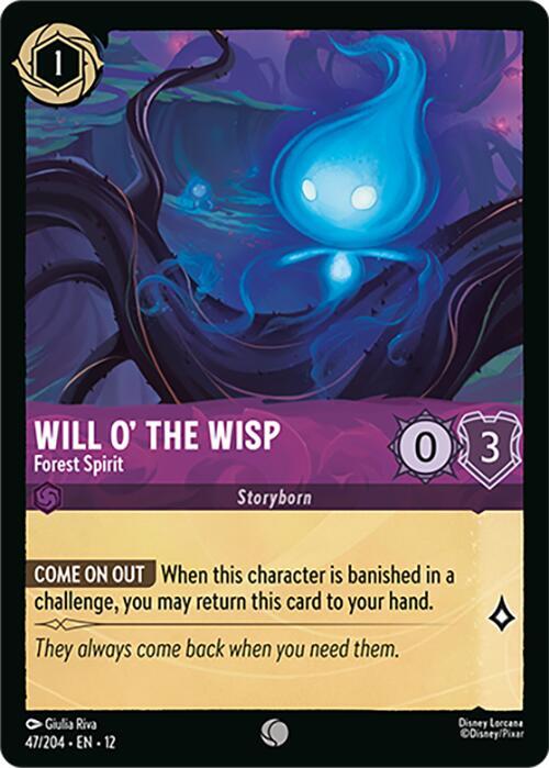 Will o' the Wisp - Forest Spirit 47/204 Common Wilds Unknown NM